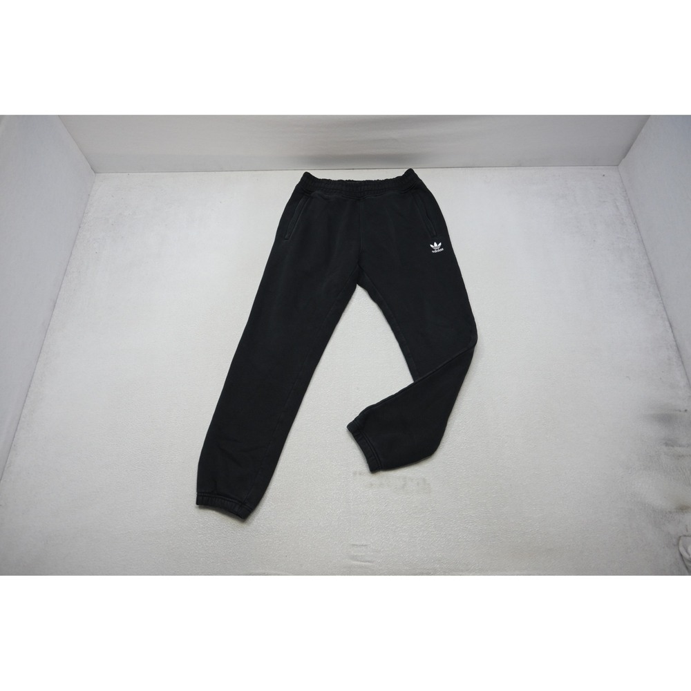 Adidas Sweatpants Men Medium Black Originals Trefoil Fleece Joggers Cotton Blend